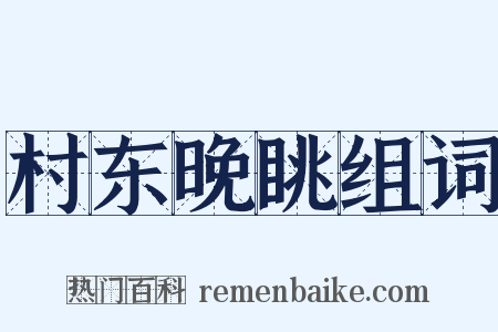 村东晚眺组词是什么意思的图片
